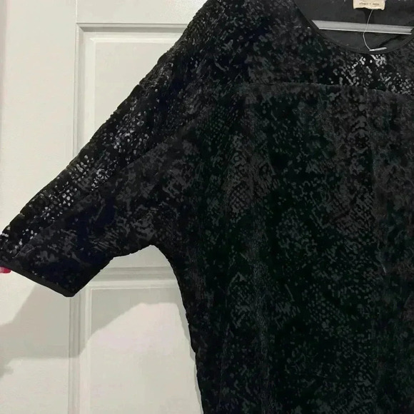 SILENCE + NOISE Velvet Black Dress - Picture 5 of 7